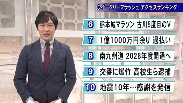 今週気になったニュースは　ウイークリーフラッシュアクセスランキング（２月２０日放送）【熊本】