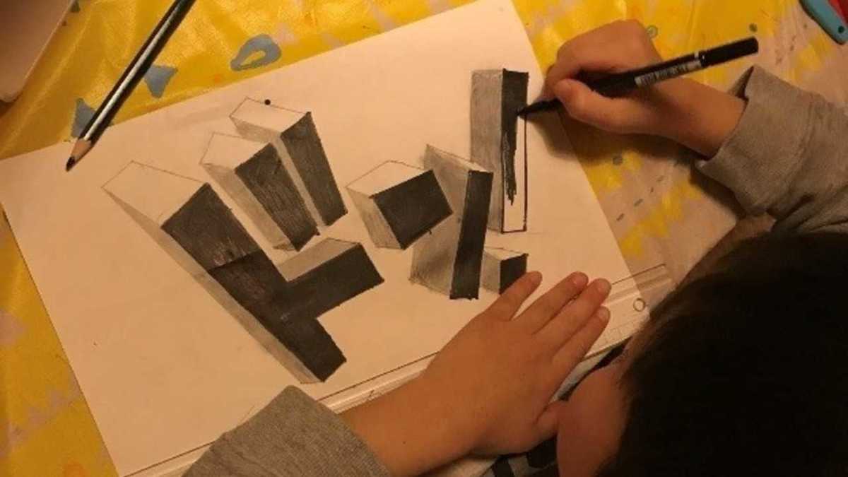 才能が爆発 トリックアート をサクサク作る6歳息子に 人生何周目