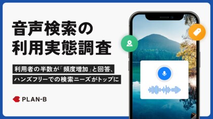 <音声検索の利用実態調査>利用者の半数が「頻度増加」と回答、ハンズフリーでの検索ニーズがトップに【PLAN-B調査】