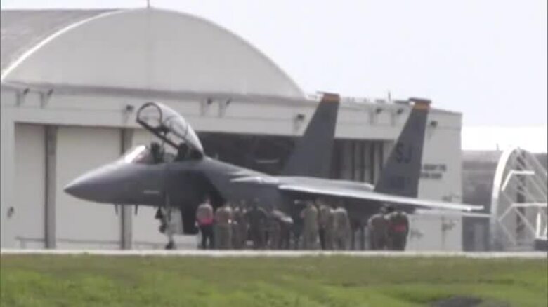 タイヤ外れ数十メートル転がる　F-15戦闘機からタイヤ脱落　嘉手納基地｜FNNプライムオンライン