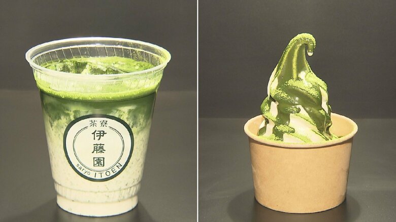 客の目の前でお茶を…“抹茶みるく”など楽しめるドリンクやスイーツの専門店「伊藤園 点」名古屋に全国初出店｜FNNプライムオンライン