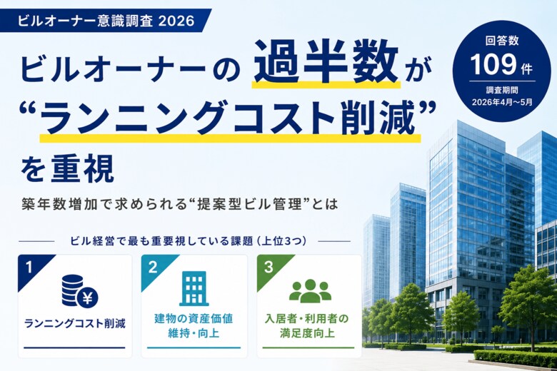 ビルオーナーの半数以上が「ランニングコスト削減」を重視｜築年数増加で求められる“提案型ビル管理”