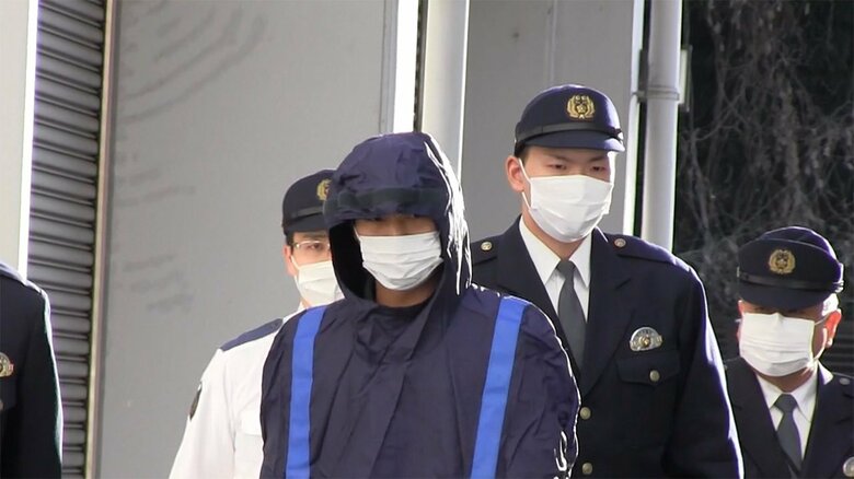 送検される宮本一馬被告(28)(1月25日 下野署)