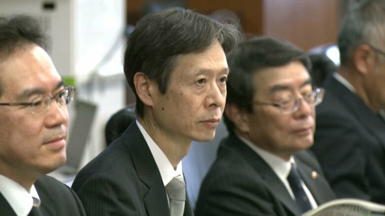 2027年の開業断念を表明したJR東海・丹羽社長（真ん中・3月29日）