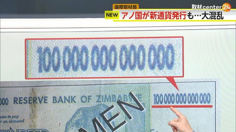 2008年に発行された0が“14個”ある100兆ジンバブエ・ドル