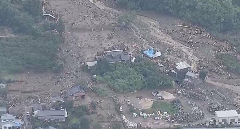 “数十年に１度の大雨”で土石流が発生した山間の集落（2023年7月 福岡・久留米市）