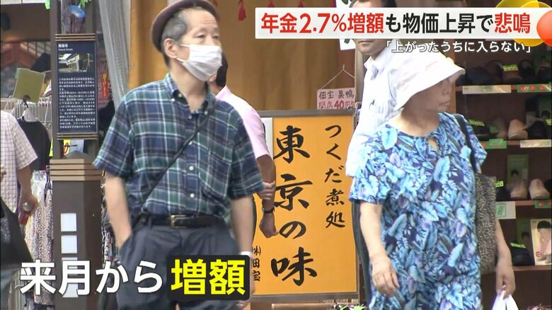 年金支給額が6月から2.7%増額される