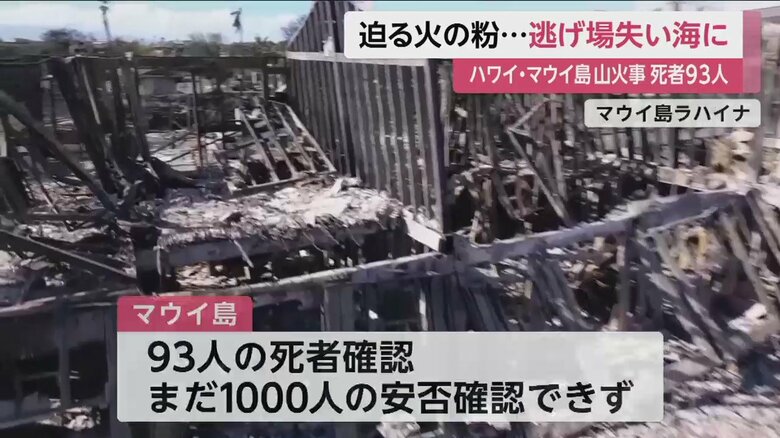 一面焼けてしまった、マウイ島の観光地・ラハイナの様子