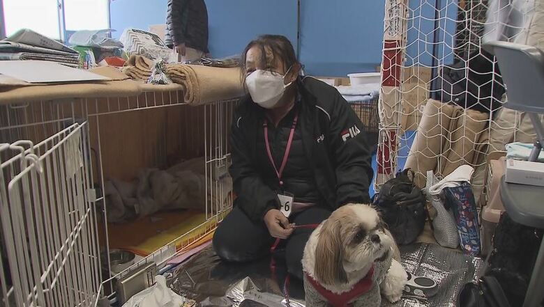 1.5次避難所ではペットスペースも（金沢市・1月23日）