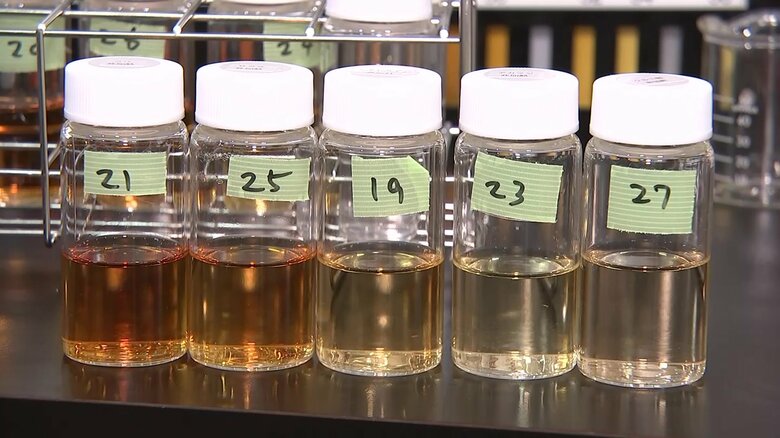 同じ方法で香り成分を抽出した5種類の木