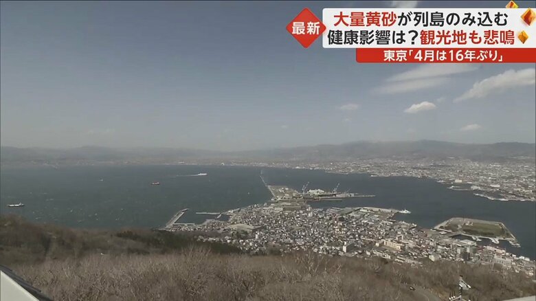 遠くの方は白く霞んでしまっていてる