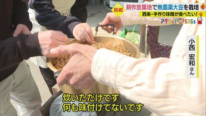 亡き祖父の土地に豆まき…「手間をかけずに無農薬」 大豆の収穫から挑む
