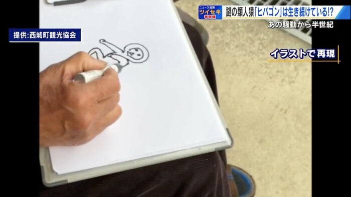 目撃者が「令和のヒバゴン」をイラストで再現