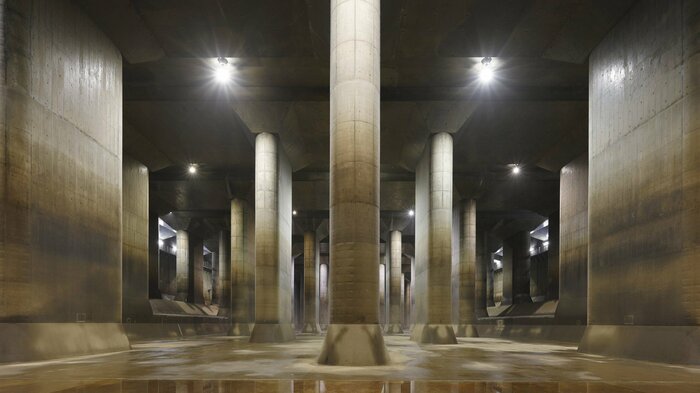 防災地下神殿(画像提供:国土交通省江戸川河川事務所)