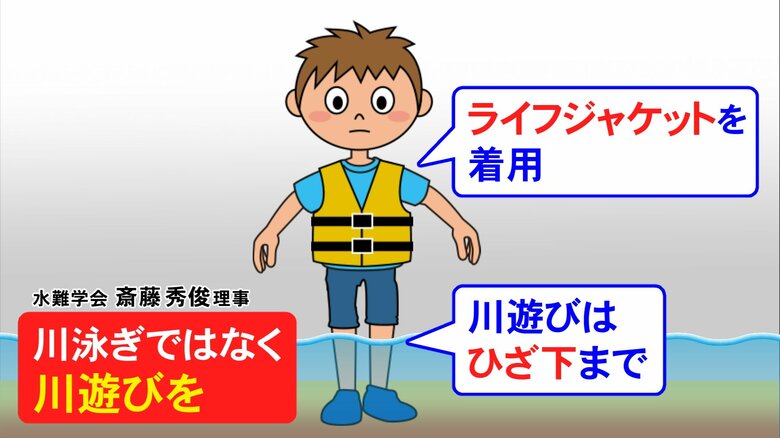 海や川での目安は“ひざ下”まで…水難学会理事「川泳ぎでなく川遊び楽しんで」目の錯覚から生まれる“危険”も｜FNNプライムオンライン