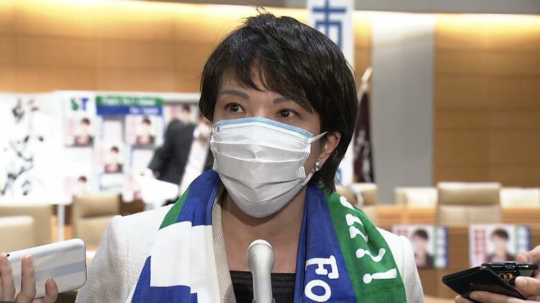 取材を受ける高市前総務相