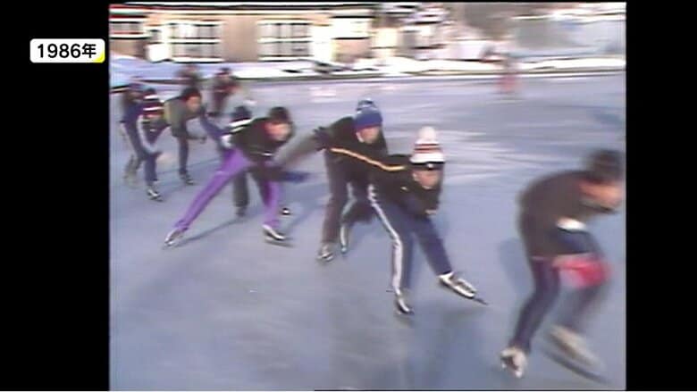 金沢小学校の校庭リンク（1986年撮影）