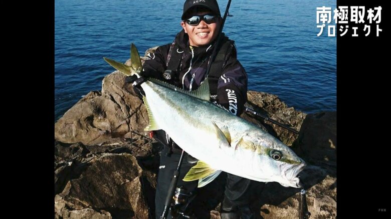 沖ノ島でヒラマサを釣った河合さん