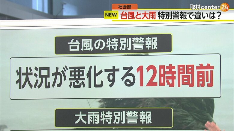 状況が悪化する12時間前に発表される“台風特別警報”
