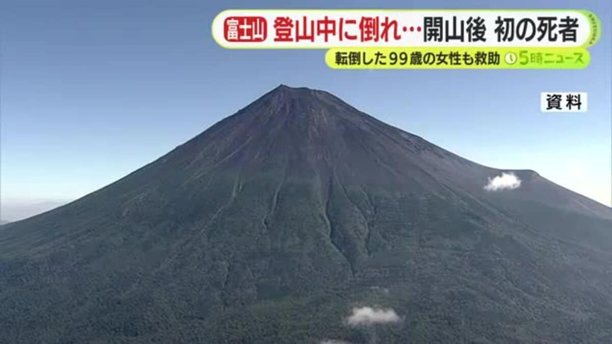 ツアーで来ていた奈良県の男性 登山中に倒れ… 富士山の開山後始めての