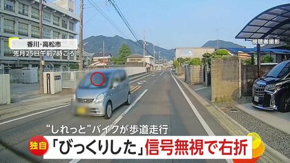 「あの勢いでびっくり！」信号無視で自転車歩行者専用道路に侵入する逆走車　しれっと歩道走行や堂々逆走のバイクも　香川・和歌山・大阪