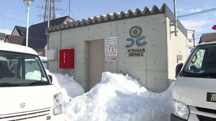 事故現場付近に設置された北ガスジェネックスの燃料施設