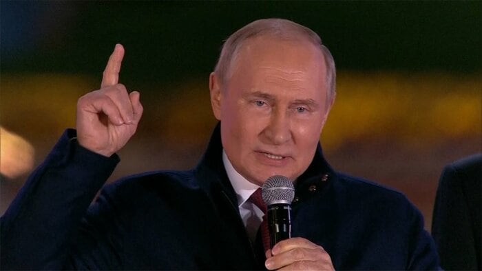 ウクライナ4州のロシア編入を宣言したプーチン大統領