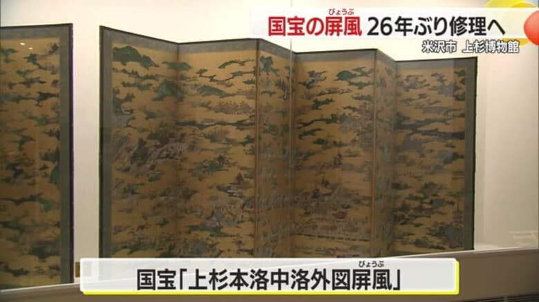 【山形】国宝「上杉本洛中洛外図屏風」狩野永徳作・26年ぶり修理へ　米沢市・上杉博物館｜FNNプライムオンライン