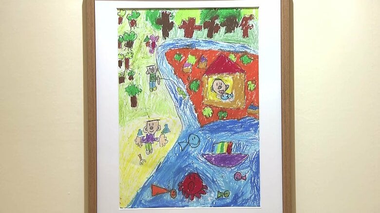 姫路市立伊勢小学校1年 仁後 颯太さんの作品「もりとうみ」