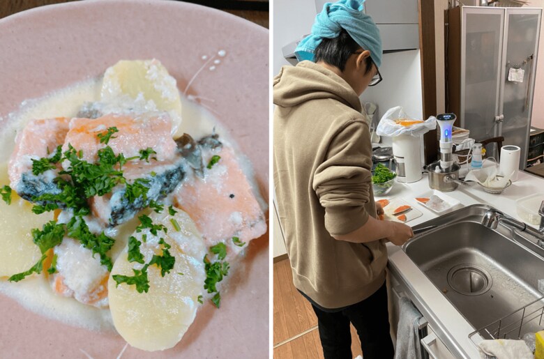 32日目「鮭とジャガイモのチーズクリーム煮」の出来は…