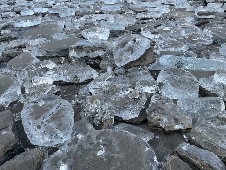 地面を氷が埋め尽くしている（提供：りなさん）