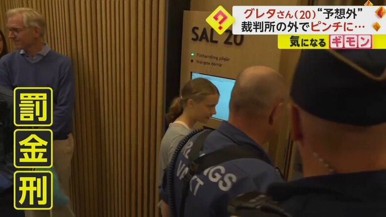 6月、スウェーデンで連行され、罰金刑を言い渡されたグレタさんå