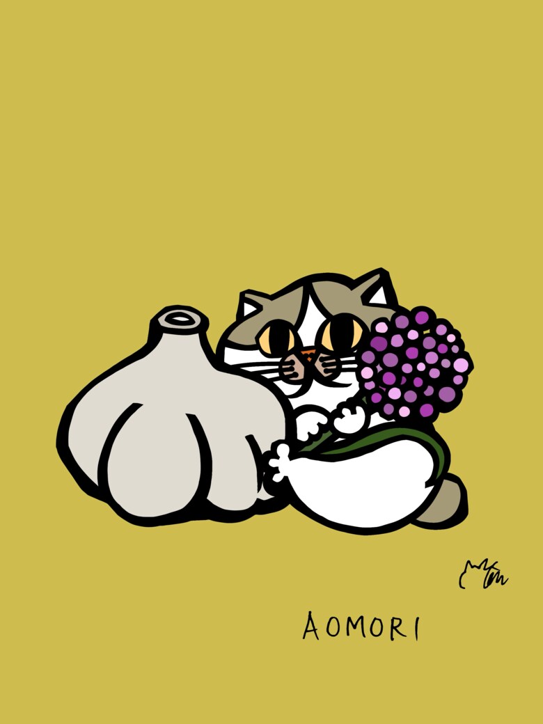 青森県のご当地ネコ（にんにくネコ）