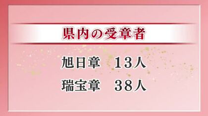 春の勲章受章者が発表　県内から51人受章