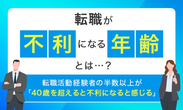【転職が不利になる年齢とは...?】転職活動経験者の半数以上が「40歳を超えると不利になると感じる」