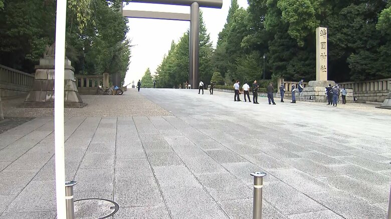 落書きがあった靖国神社（東京・千代田区）
