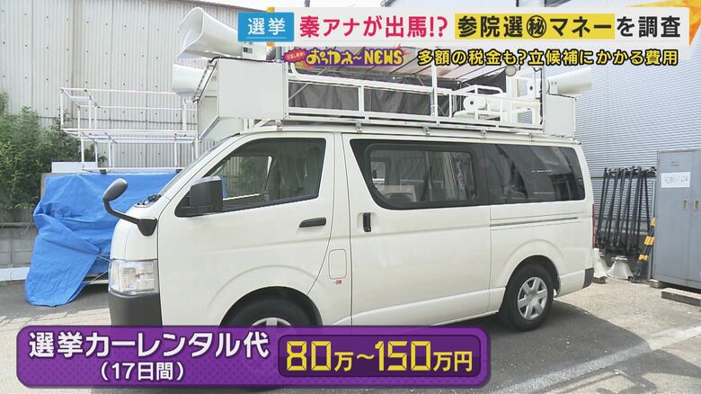 選挙カーのレンタルは…80万円～150万円