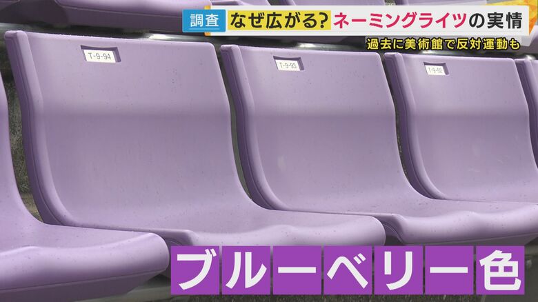 一面に広がるブルーベリーを思わせる紫色の座席