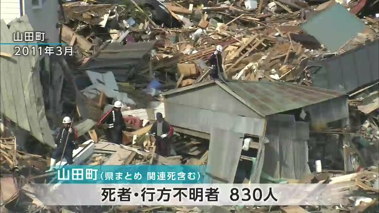 東日本大震災で山田町は巨大な津波に襲われた