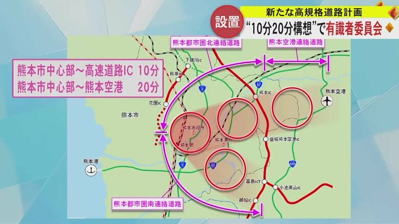 【画像】高速ICまで10分・熊本空港まで20分で結ぶ計画“10分20分構想”