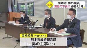 正規の決裁を受けず市長印を押した認可書を交付 熊本市職員が懲戒処分(熊本)