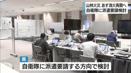 藤枝で山林火災延焼中　他県のヘリ応援も　静岡県は自衛隊に派遣要請する方向で検討
