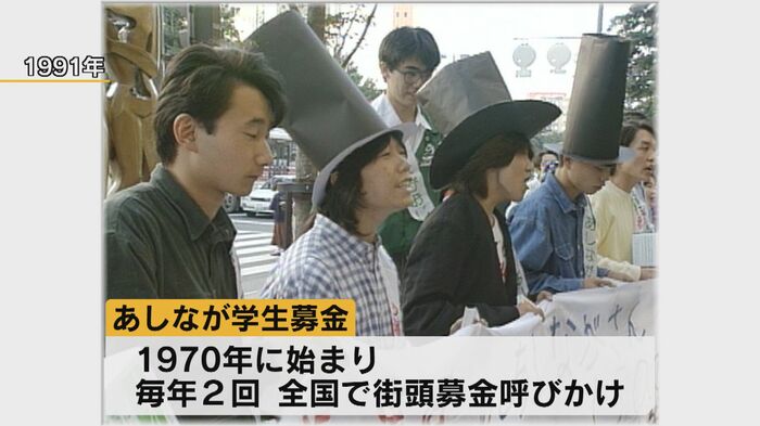 1991年の街頭募金の様子