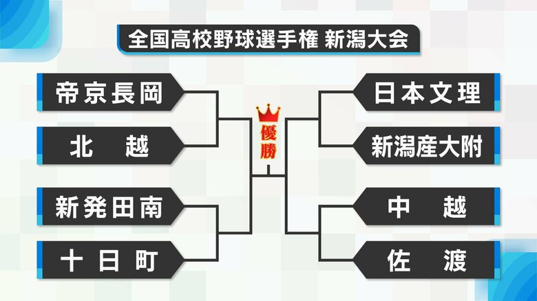 【新潟8強・展望】帝京長岡･日本文理のシード校に北越・産大附属の強豪私立　新発田南と十日町は公立対決に　勢いに乗る佐渡は中越と対戦｜FNNプライムオンライン