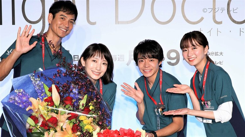まもなく誕生日の波瑠にキンプリ岸優太ら共演陣からサプライズも… 月9ドラマ「ナイト・ドクター」会見