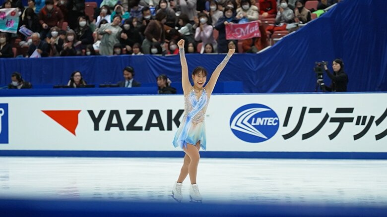フリーの演技後もガッツポーズが飛び出した(2023年全日本)