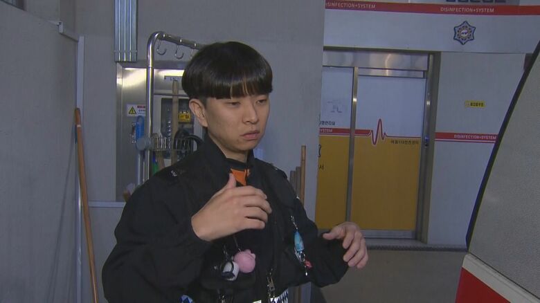 富川消防署　イ・ワンス消防士　2022年10月梨泰院事故で救助活動に当たる