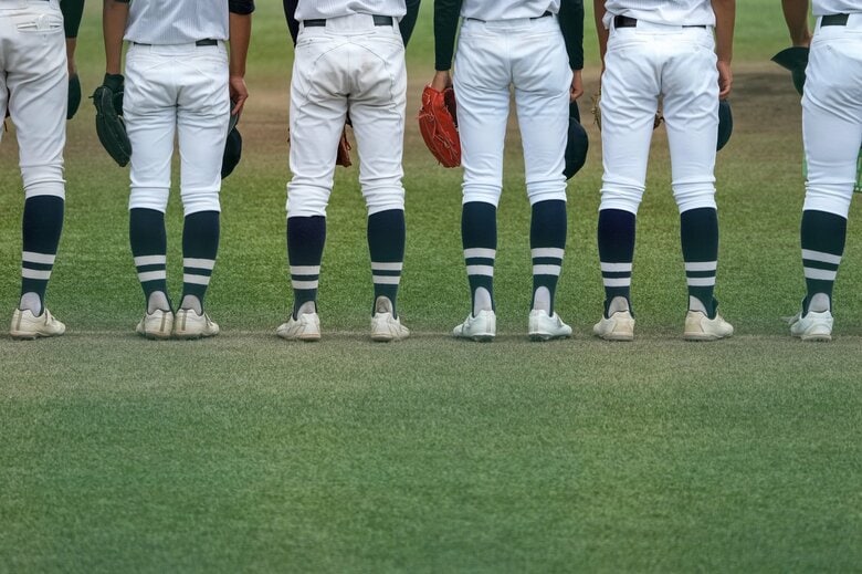 毎試合履いた靴下をケースにしまい、全試合出場を目指した（イメージ）