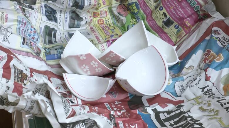揺れの影響で介護施設では茶椀が割れた