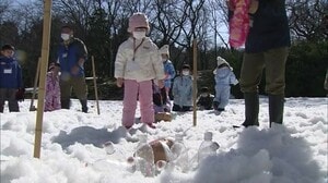 晴天に恵まれ子どもたちが雪と親しむ
